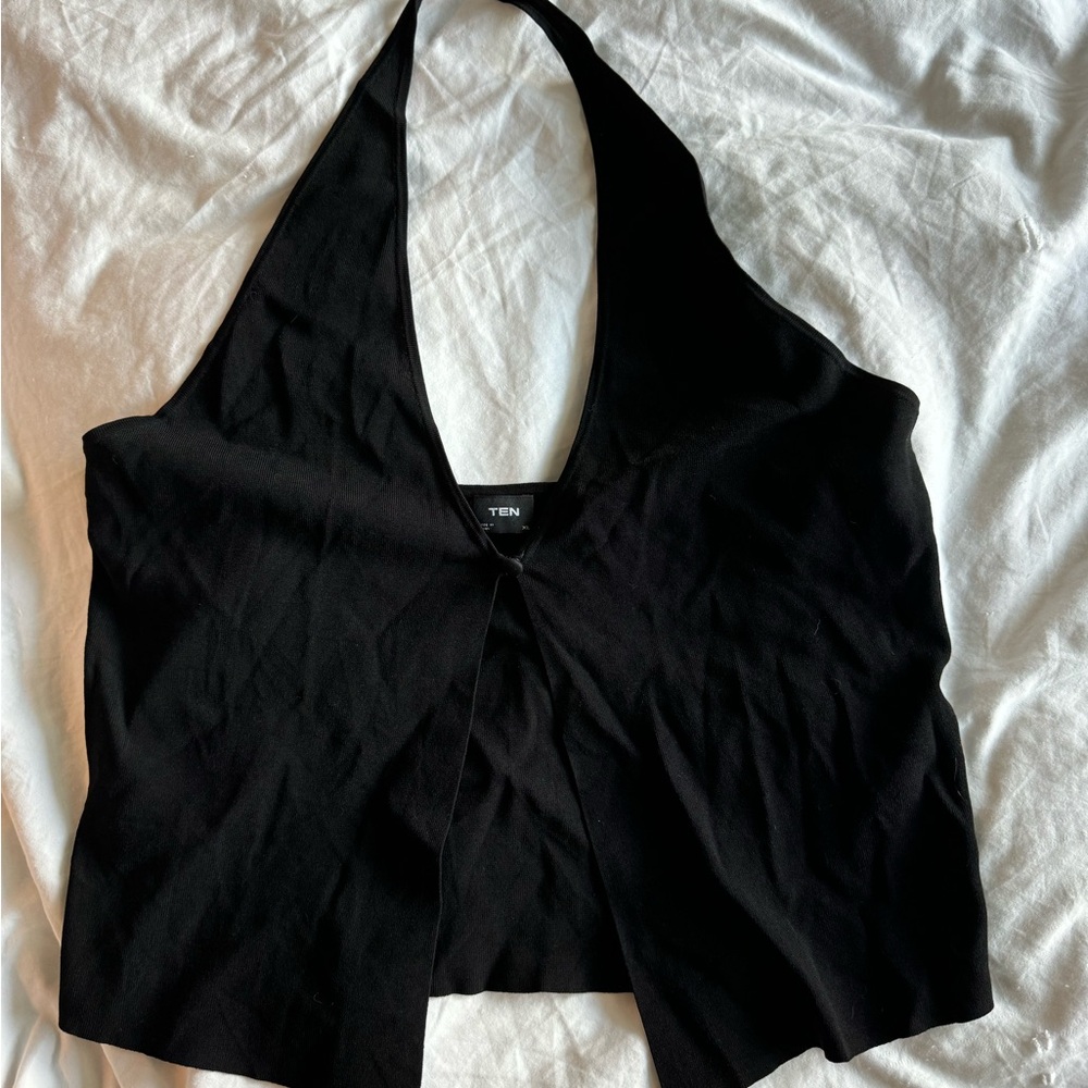 Aritzia Black Halter Top